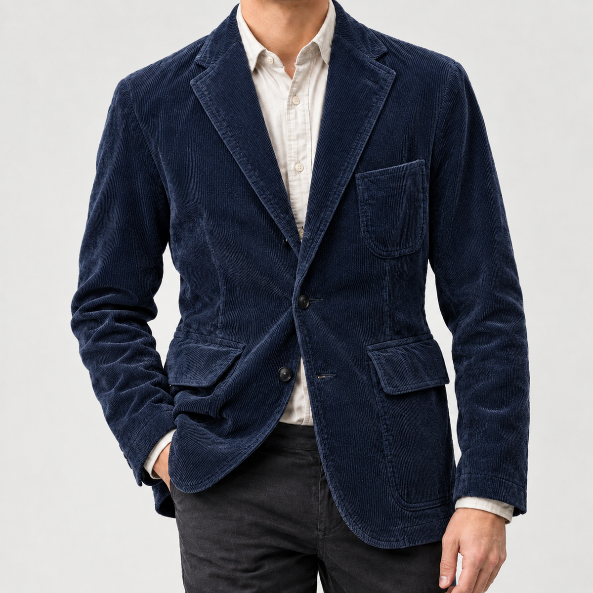 Jude Notch Lapel Blazer - Navy
