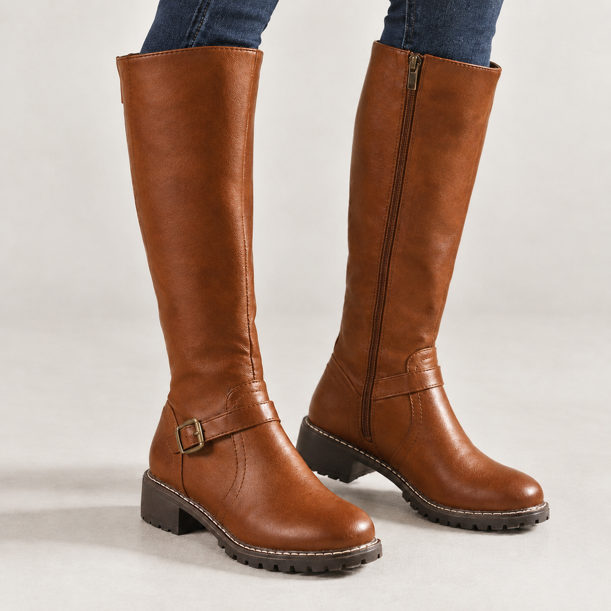 Roncalli Buckle Boots - Light Brown
