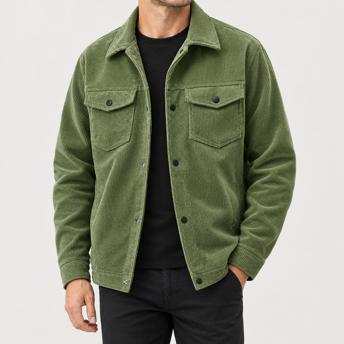 Egill Corduroy Jacket - Army Green