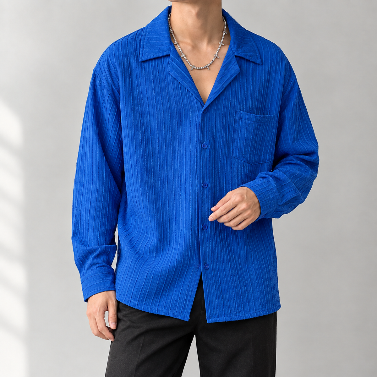 Marco Textured Shirt - Blue
