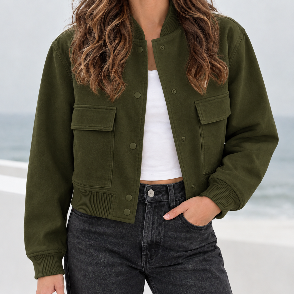 Danique Utility Jacket - Army Green
