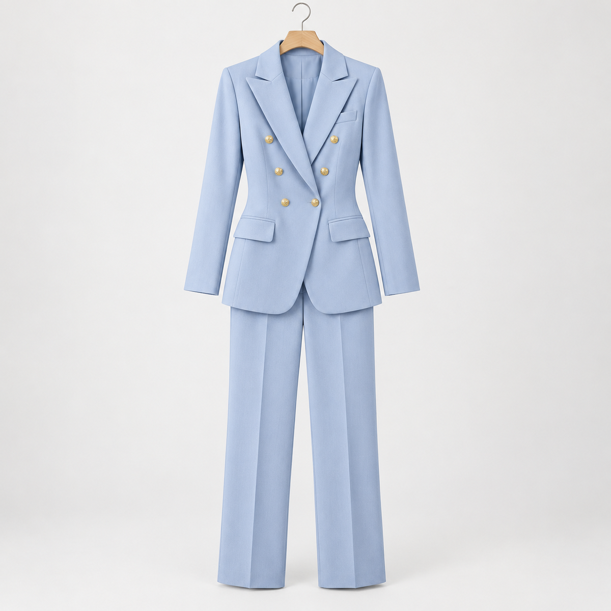 Gitte Double Breasted Pantsuit - Light Blue A