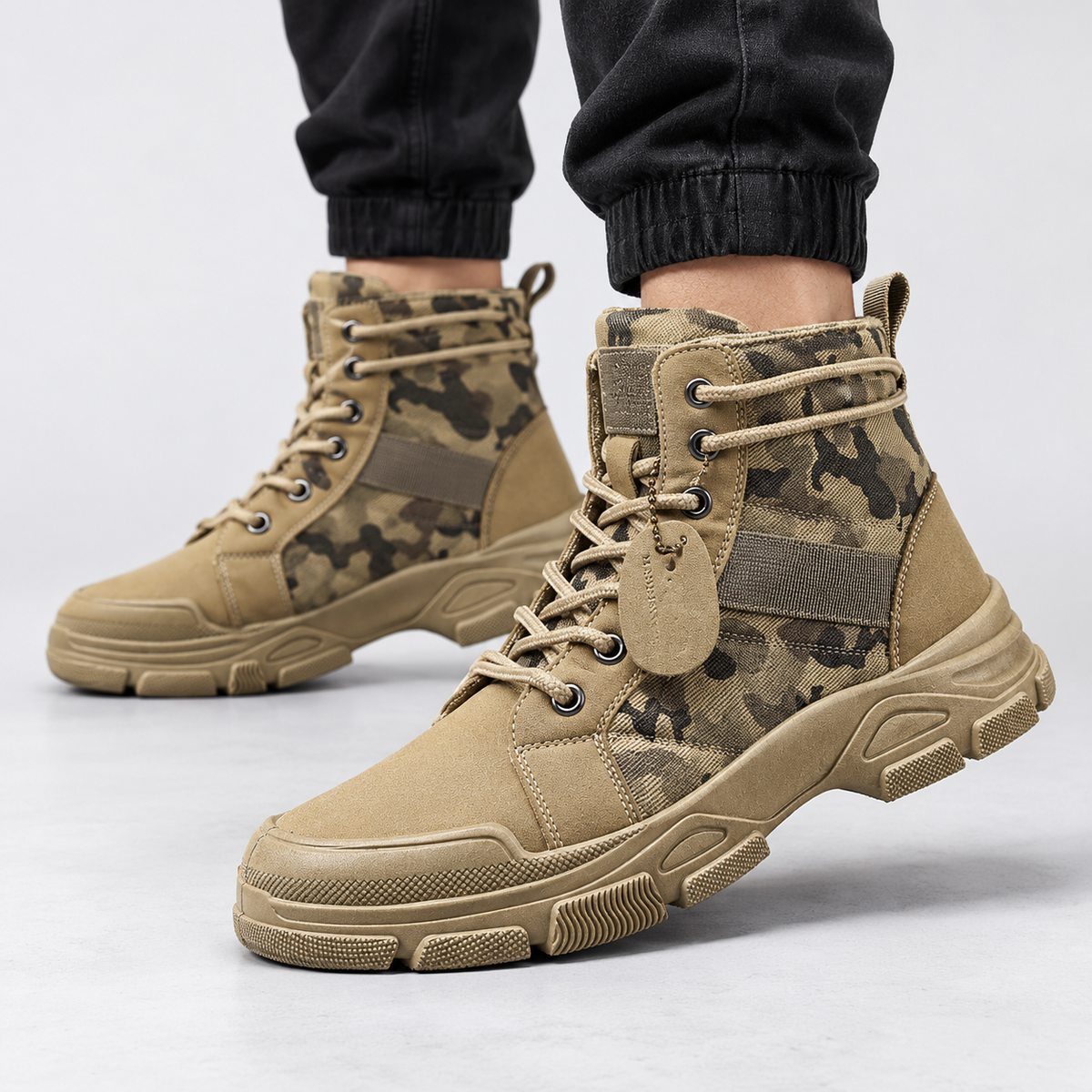 Arnulf Camouflage Boots - Khaki