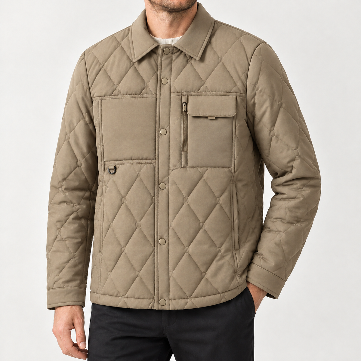Luca Quilted Jacket - Khaki