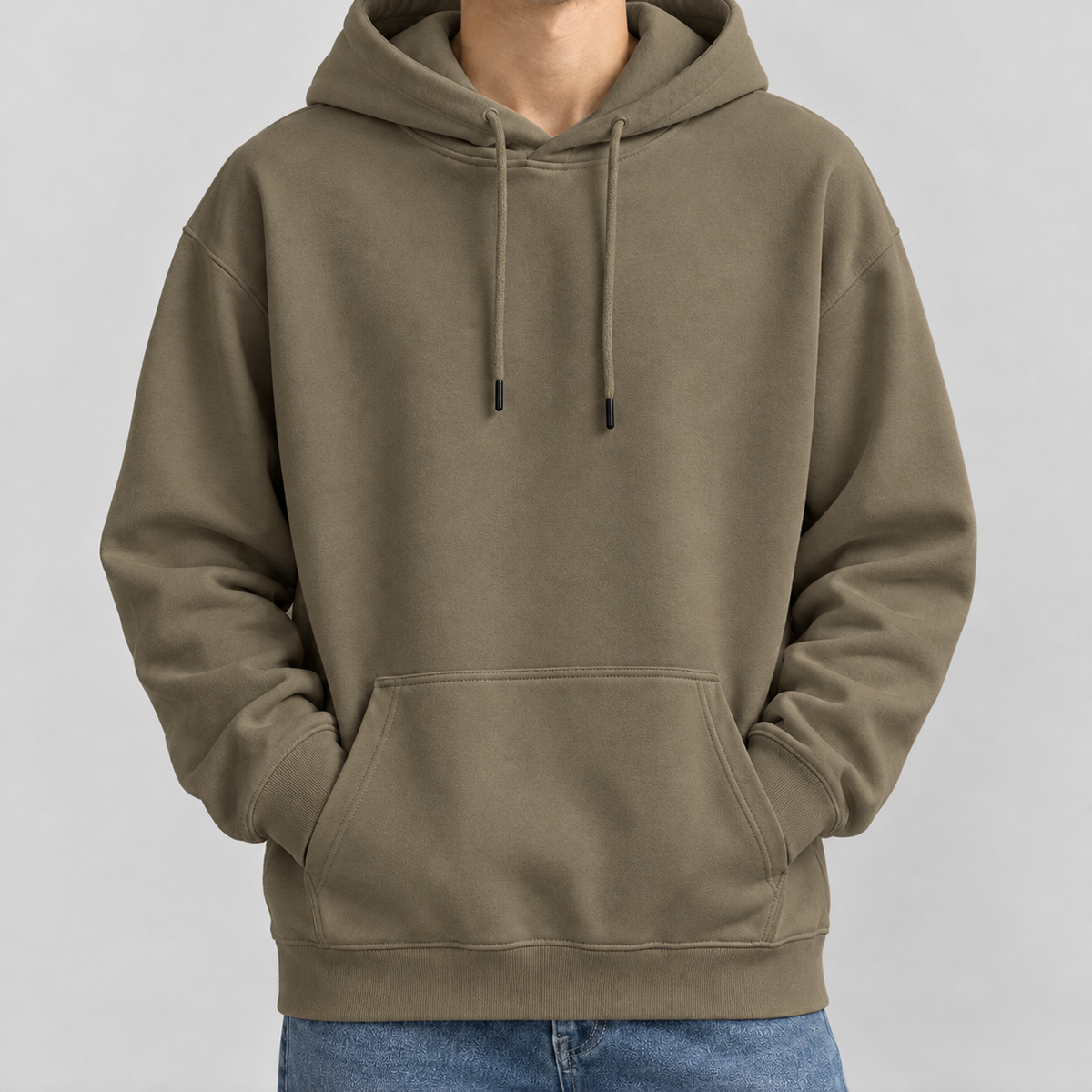 Christoph Relaxed Cotton Hoodie - Deep Khaki