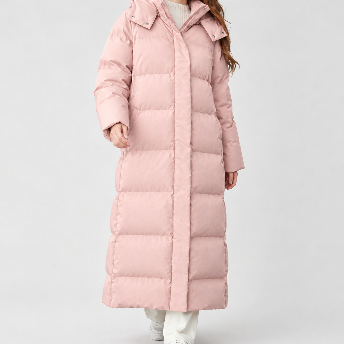 Hafdis Hooded Puffer Coat - Pink