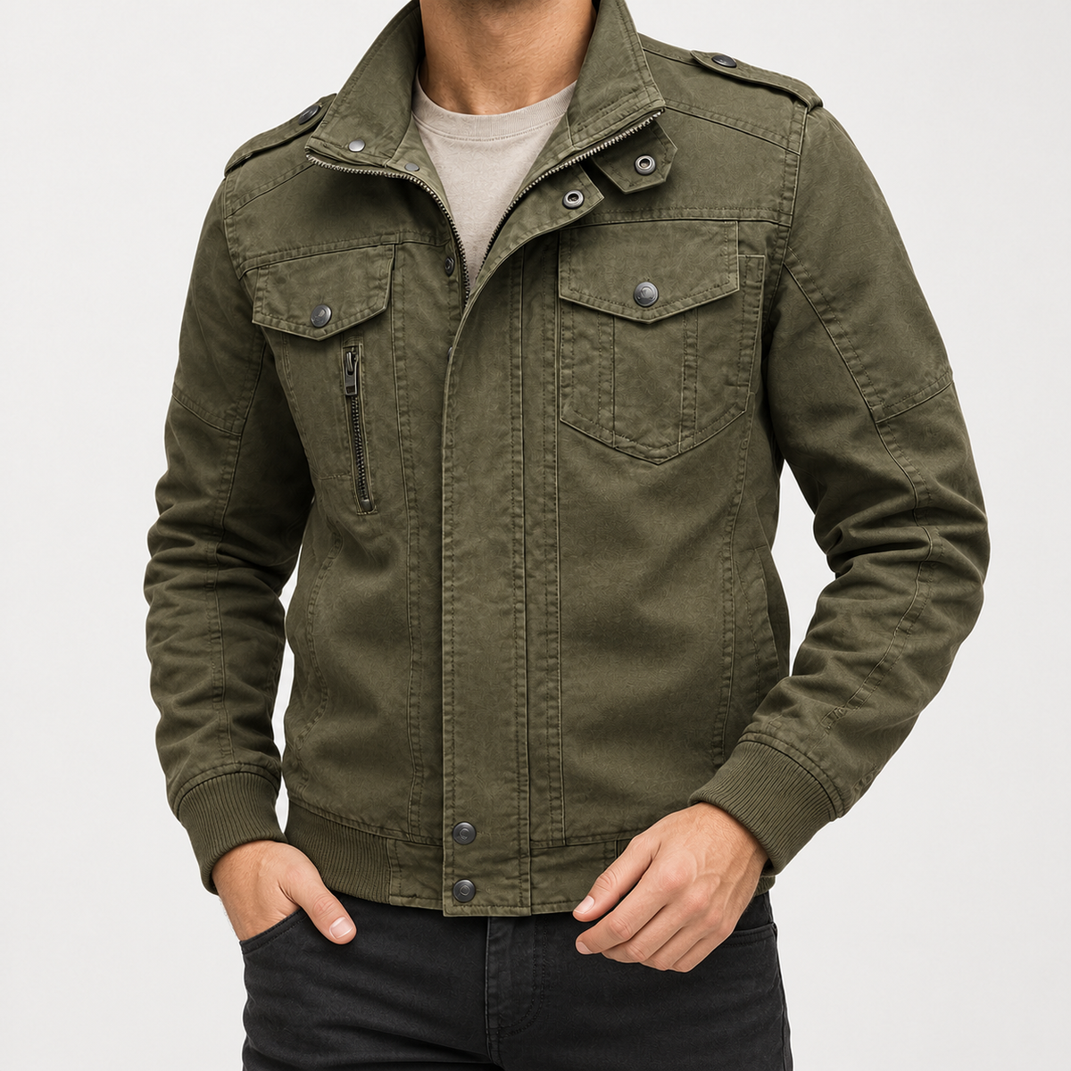 Brando Military Jacket - Military Green