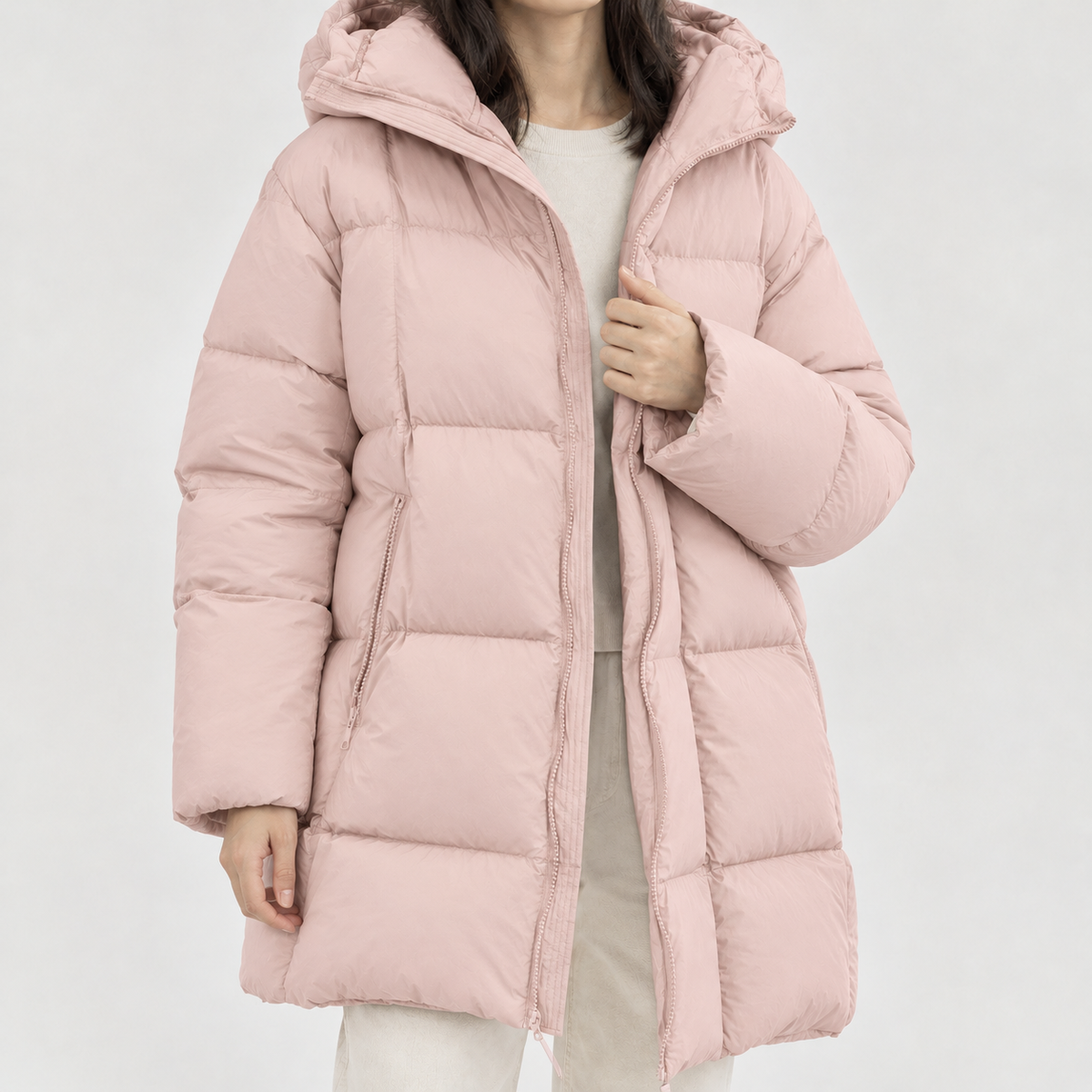 Andrine Hooded Puffer Jacket - Pink