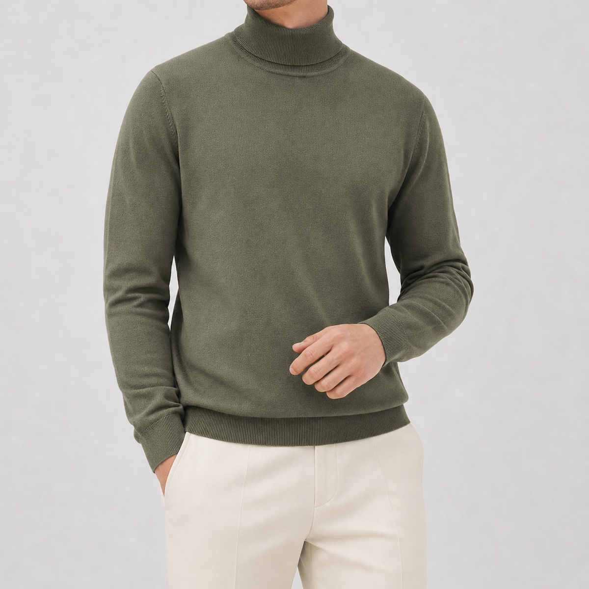 Atle Turtleneck Sweater - Bean Green