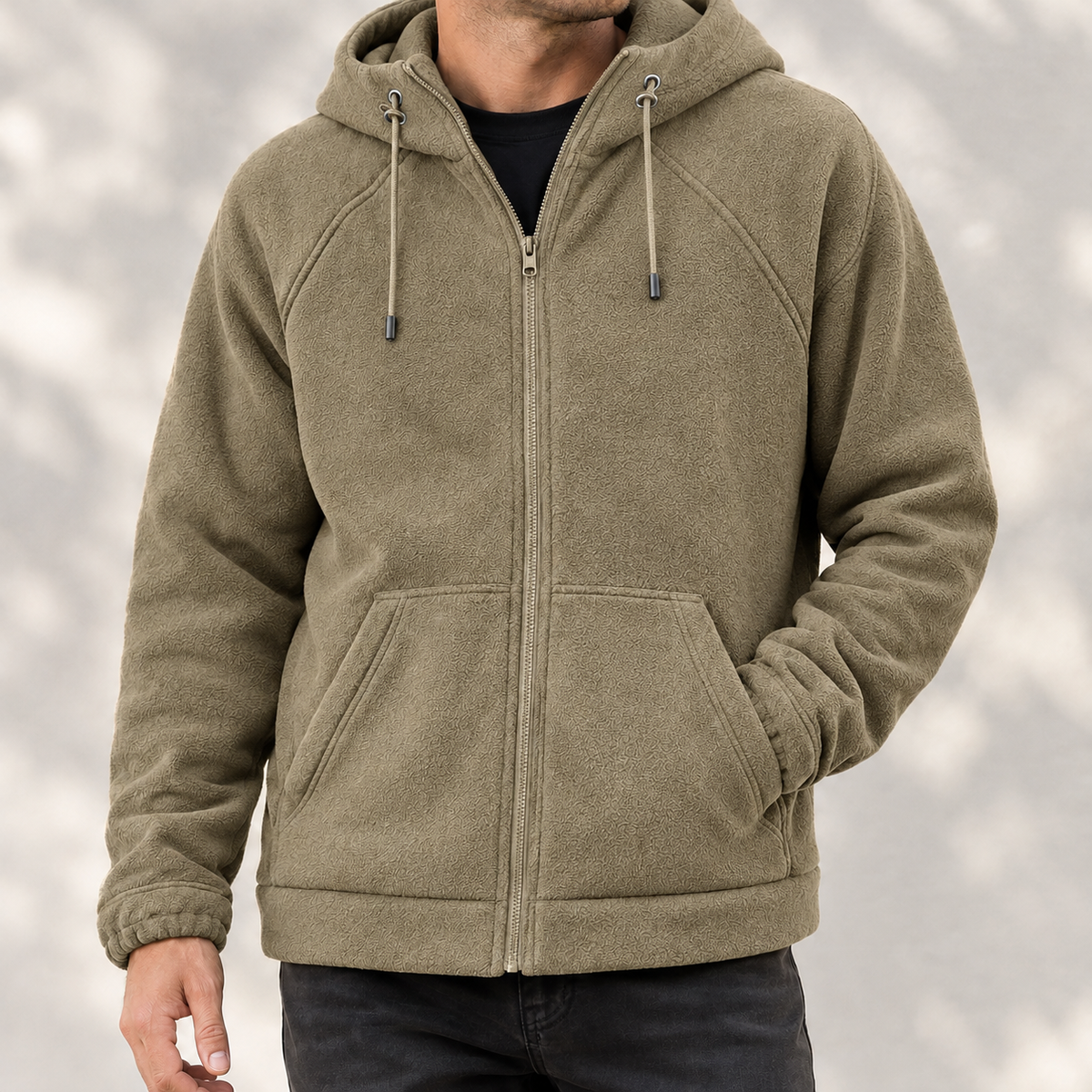 Hans Hooded Fleece Jacket - Khaki