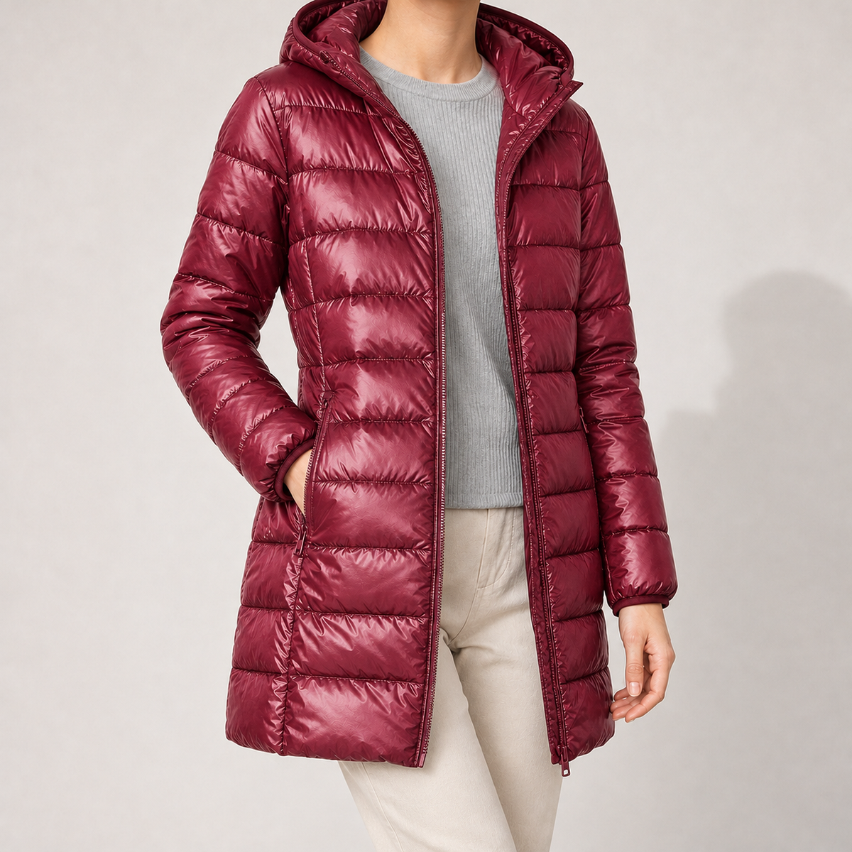 Marguerite Quilted Jacket - Burgundy