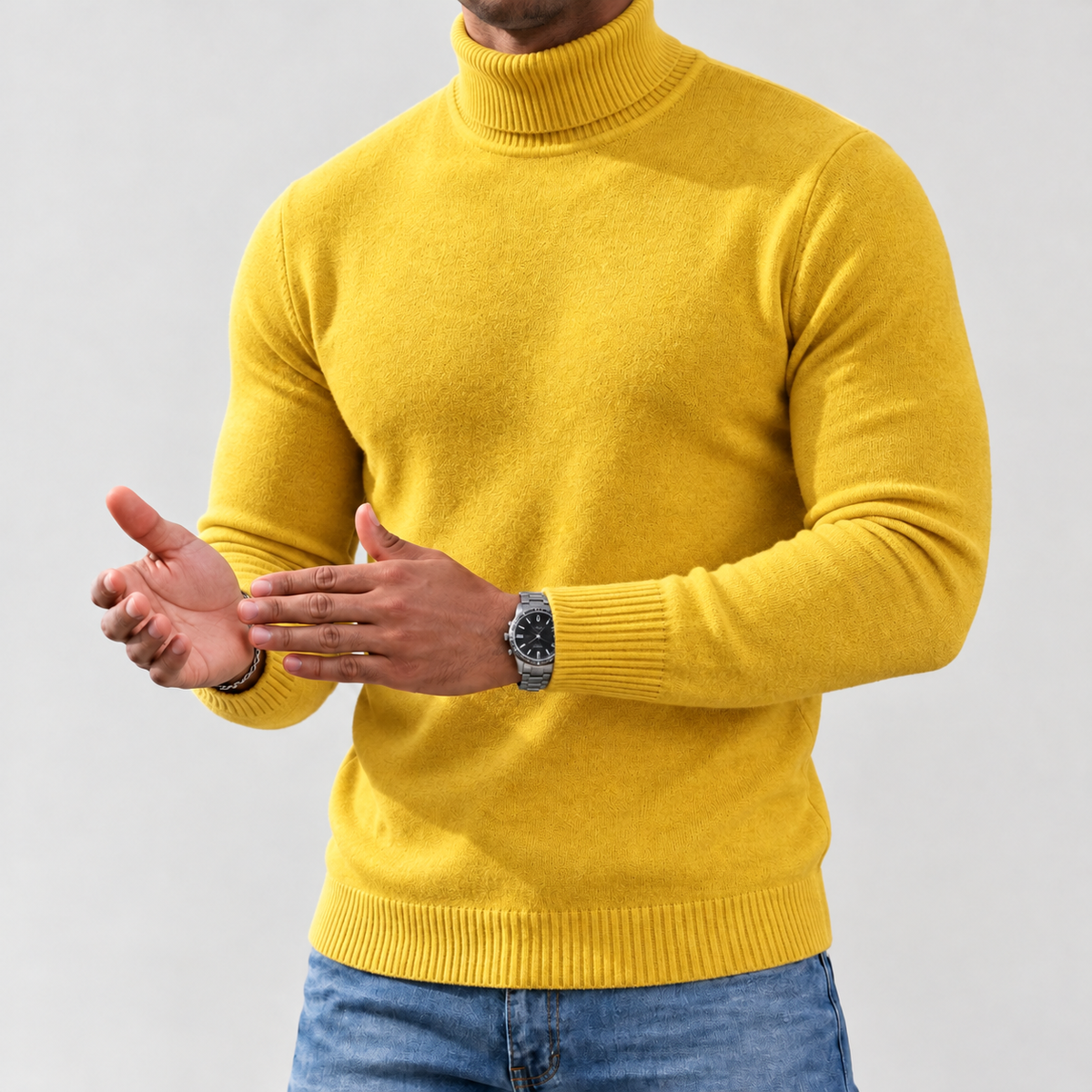 Saverio Turtleneck Sweater - Yellow