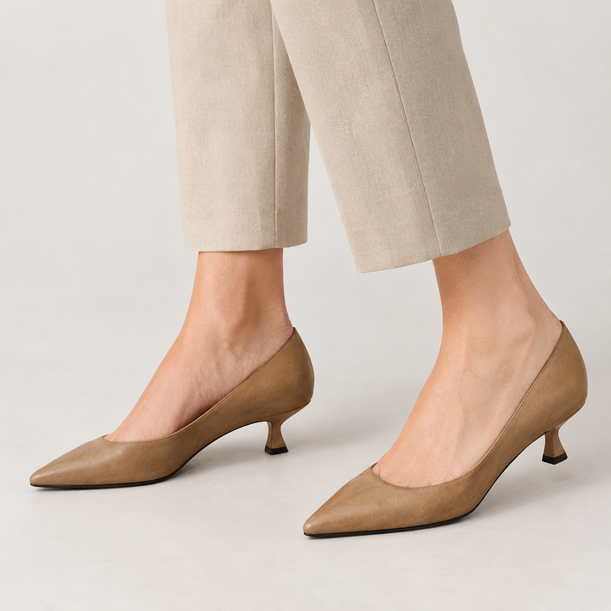 Arabella Pointed Toe Pumps - Brown