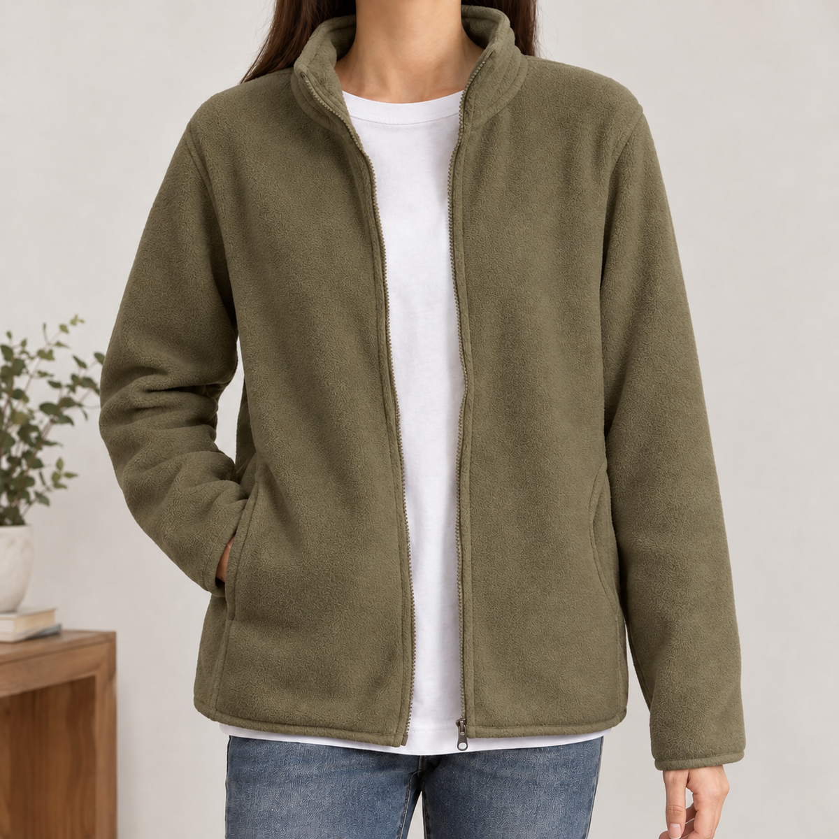 Augustin Cashmere Jacket - Olive Green