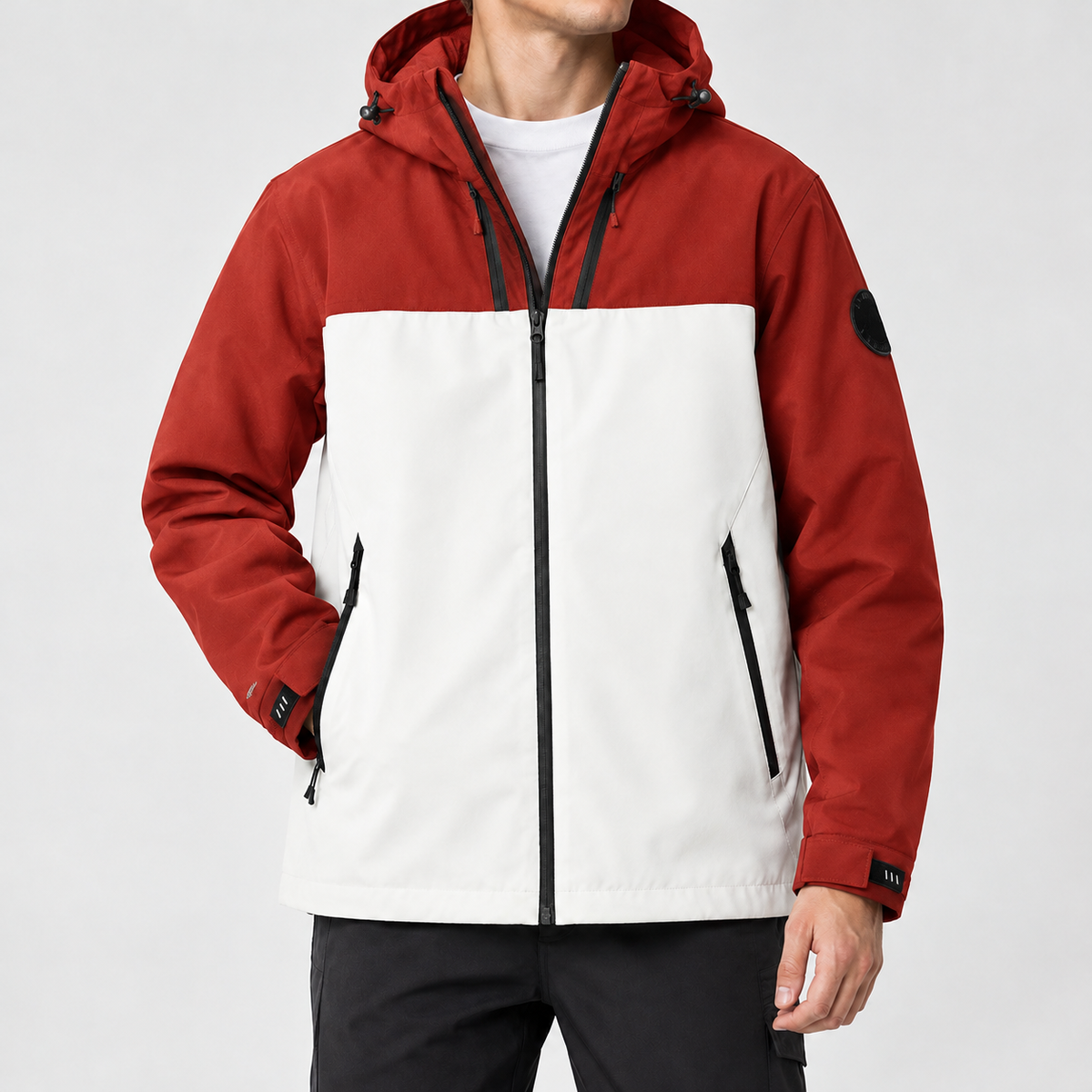 Frederic Colorblock Jacket - Brick Red