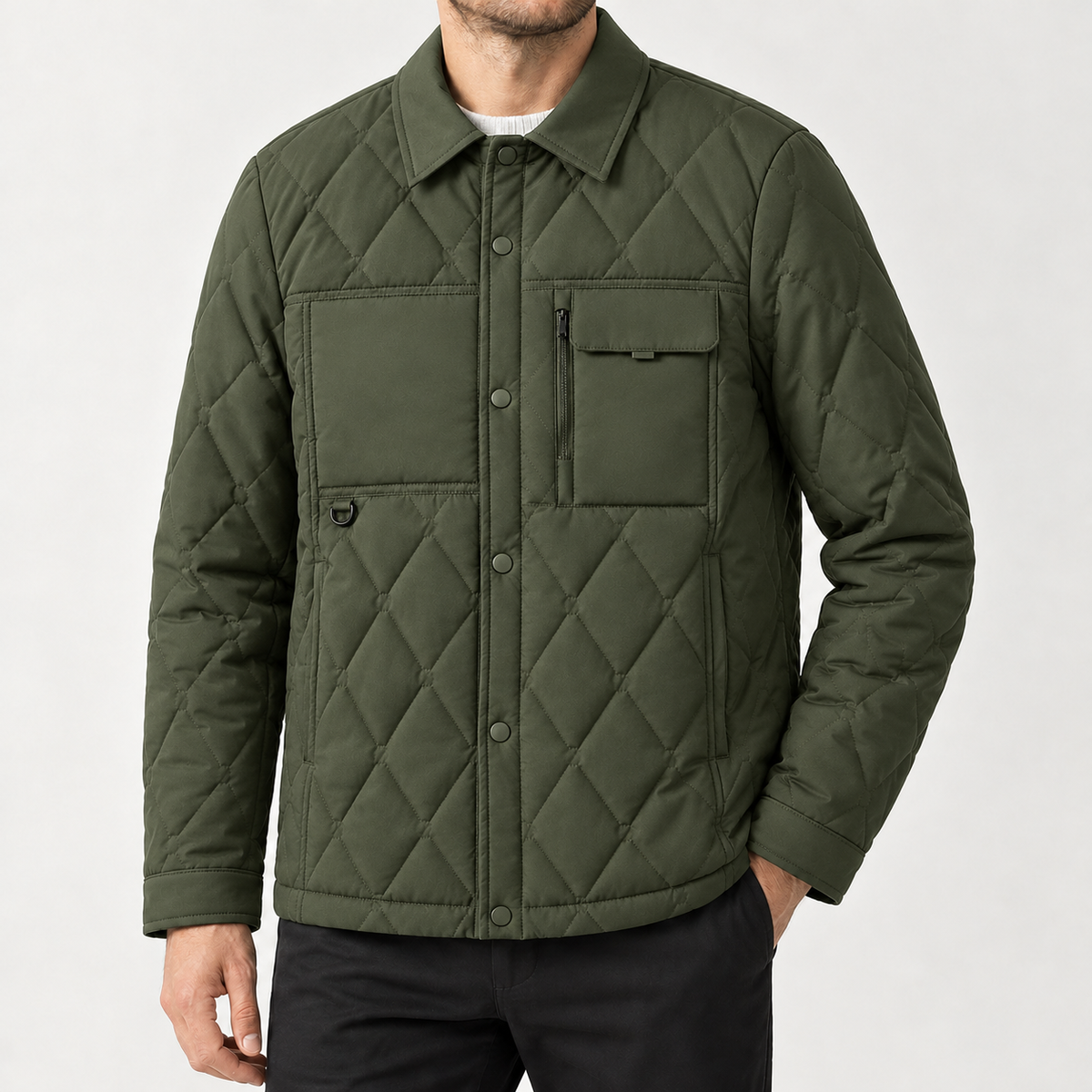 Luca Quilted Jacket - Army Green