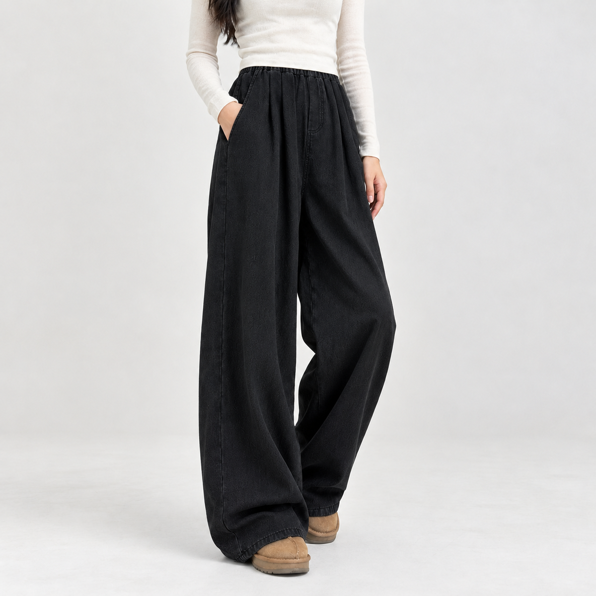 Blandine Wide Leg Pants - Black