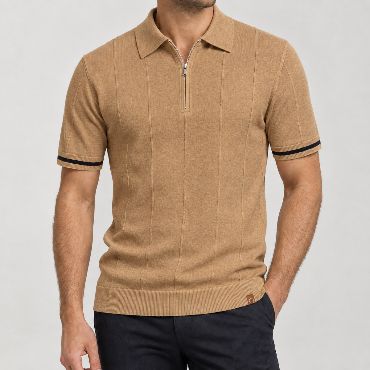 Solomon Zip Polo - Camel