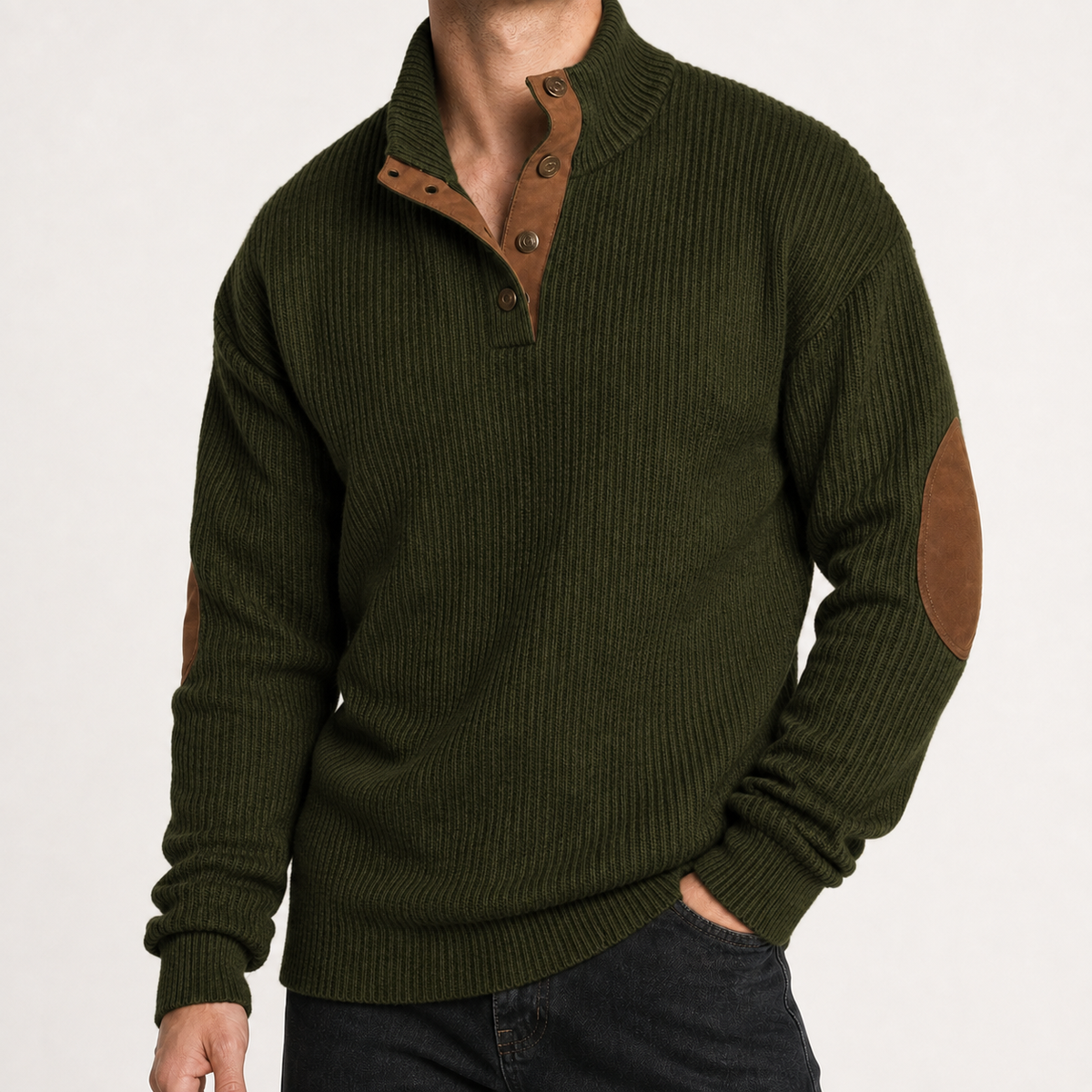 Carter Ribbed Sweater - Army Green