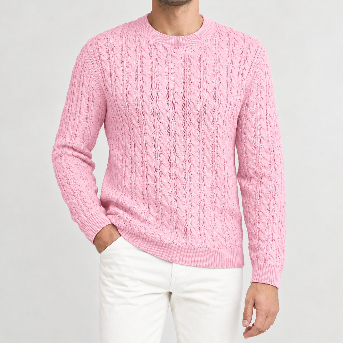 Salvador Cable Knit Sweater - Pink
