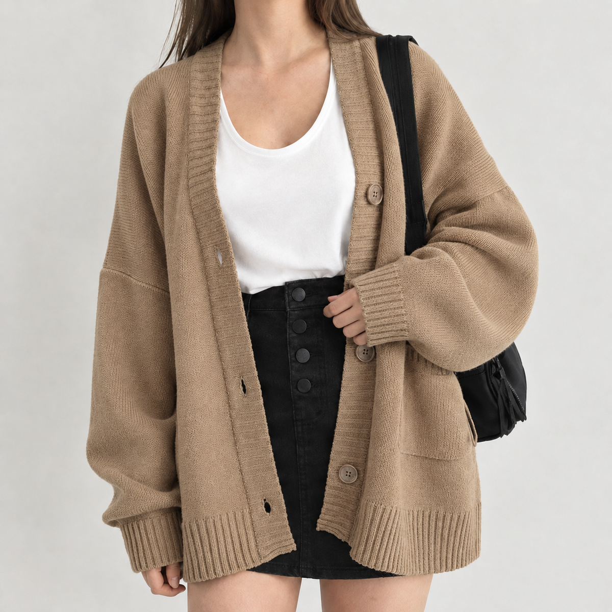 Enid Oversized Cardigan - Khaki