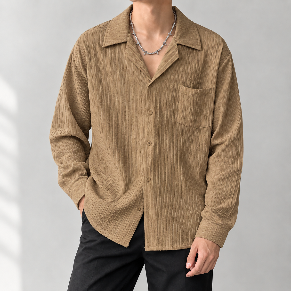 Marco Textured Shirt - Brown