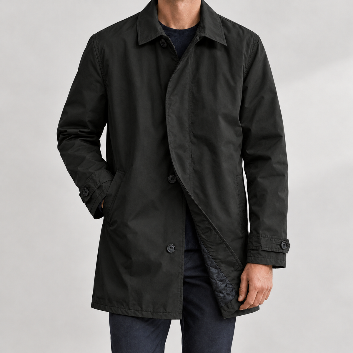 Mathis Mid Length Coat - Black
