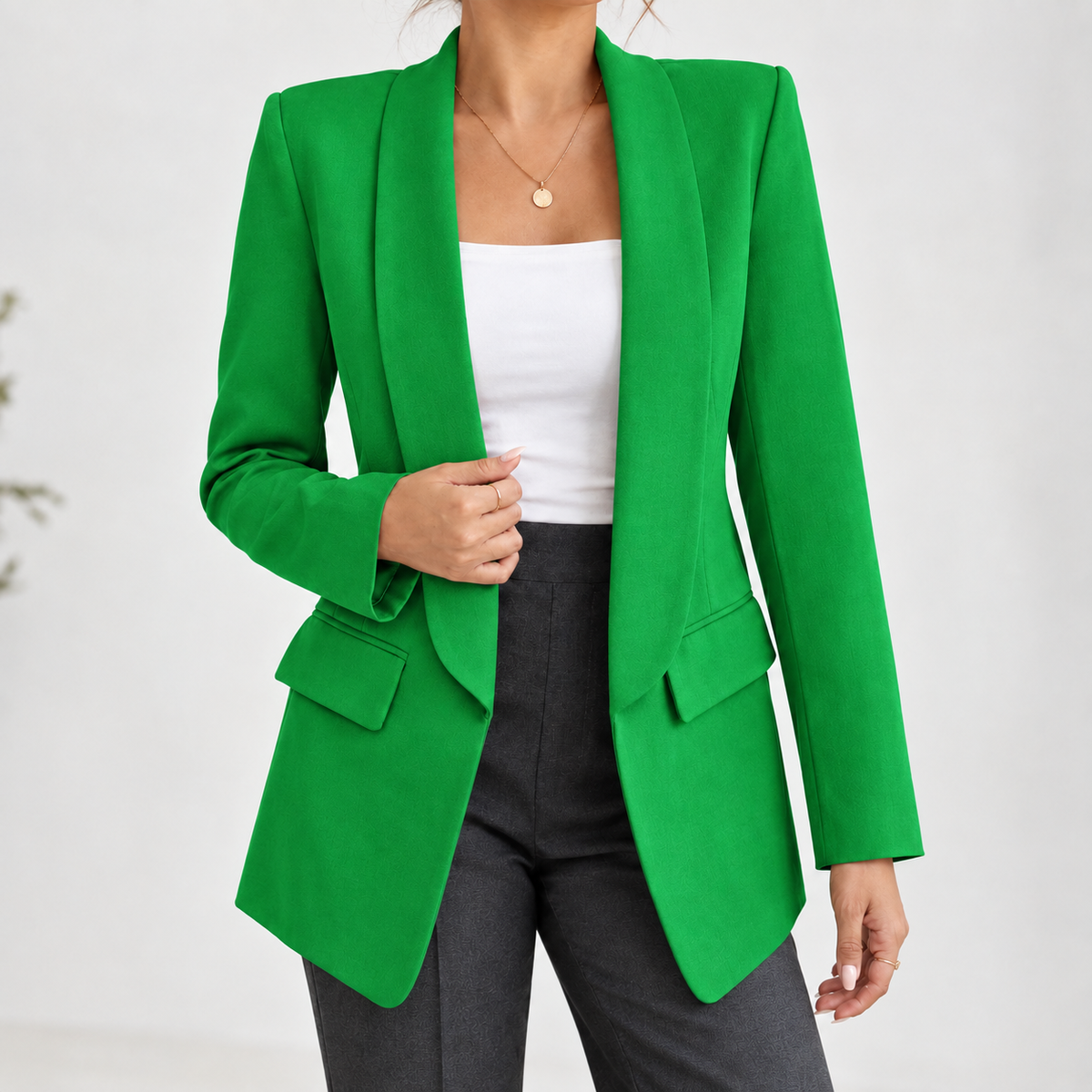 Paige Shawl Lapel Blazer - Emerald Green