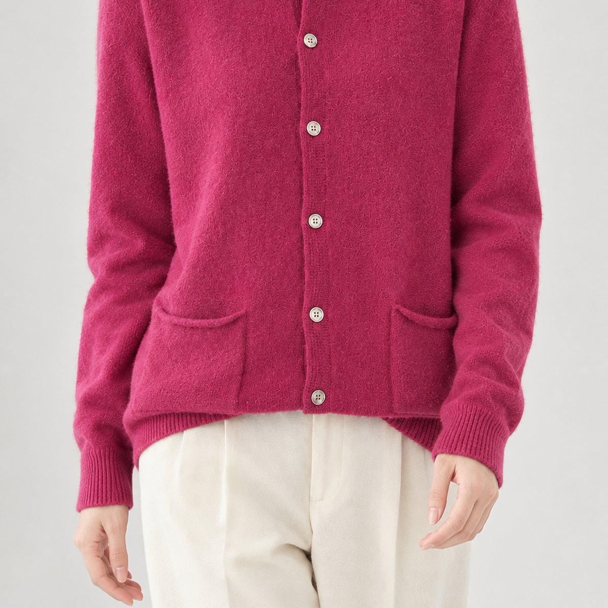 Doriana Pocket Cardigan - Raspberry Red