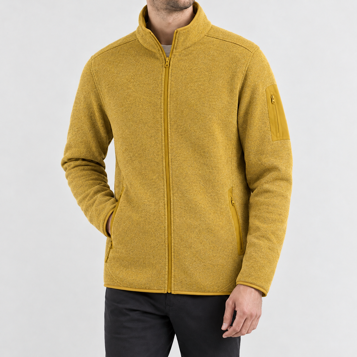 Cedric Stand Collar Jacket - Yellow