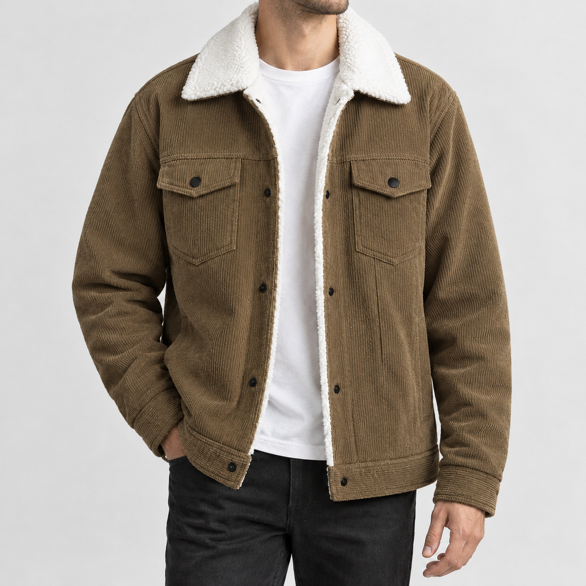 Antonin Cashmere Jacket - Deep Khaki