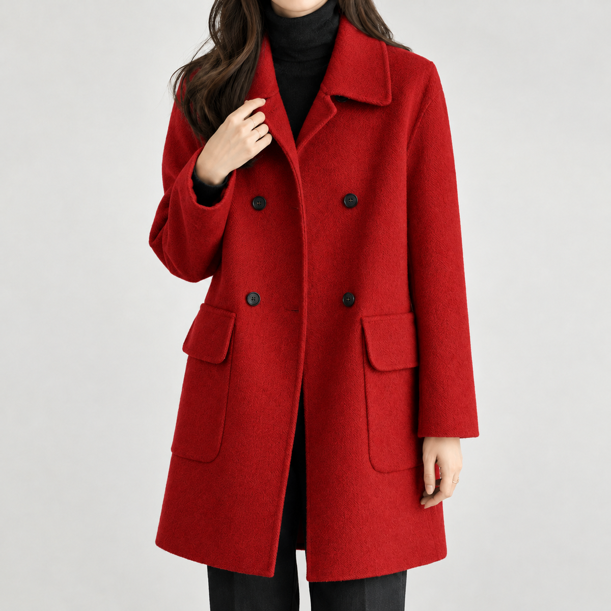 Annalena Double Breasted Coat - Red