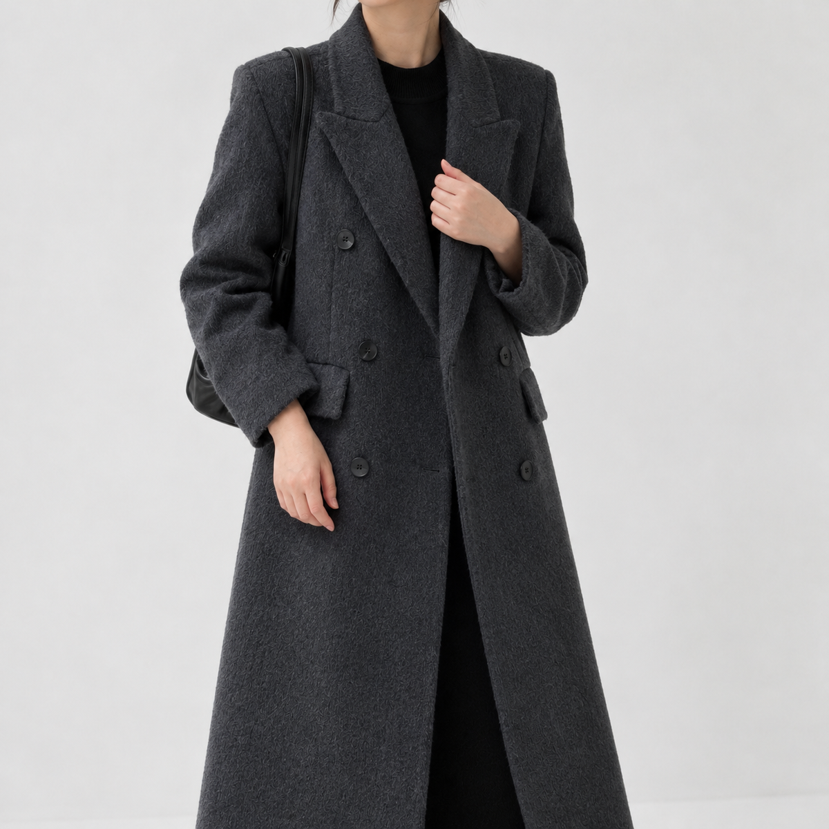 Aud Double Breasted Coat - Dark Gray