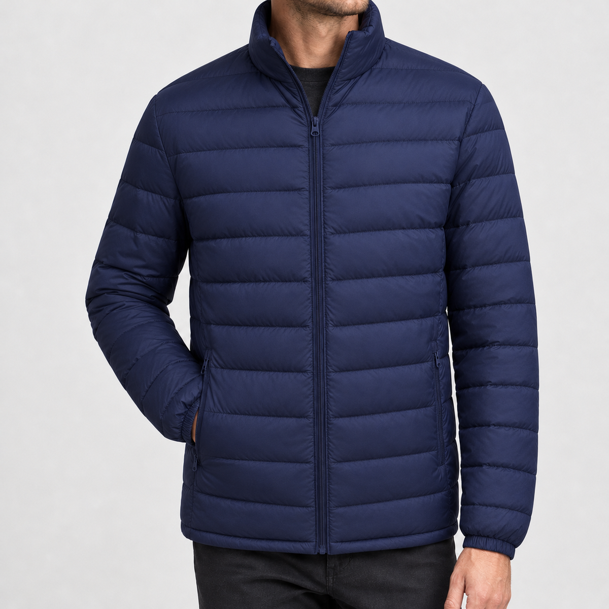 Flavio Lightweight Down Jacket - Navy Blue