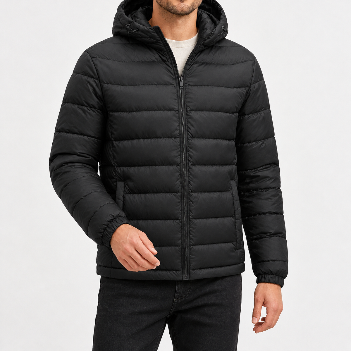 Ambrose Hooded Puffer Jacket - Black