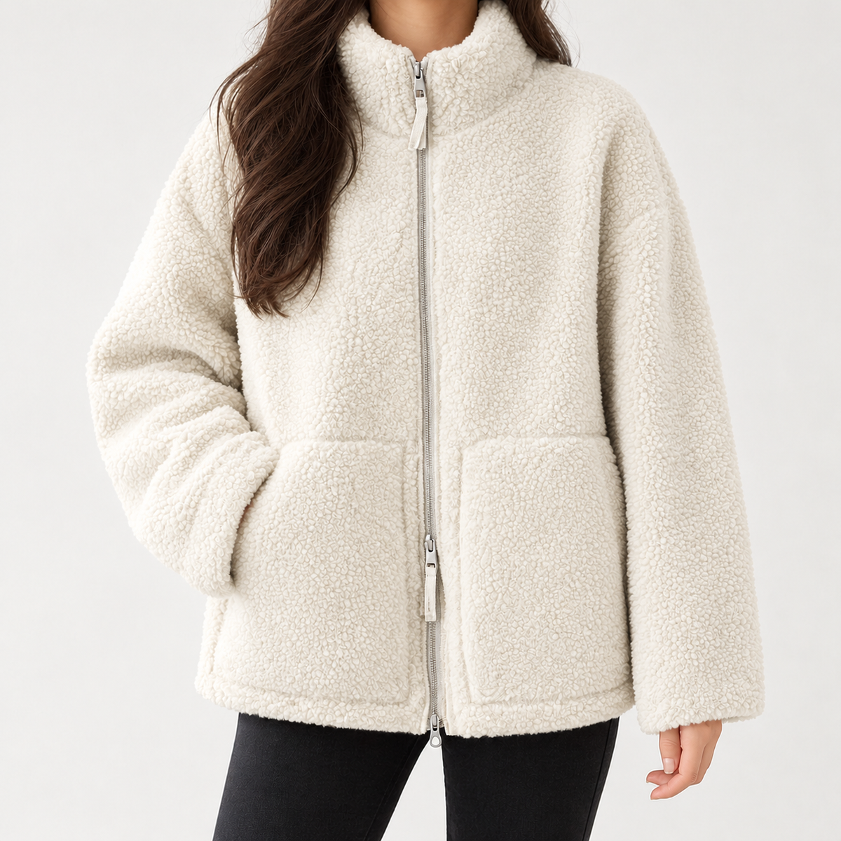 Vilma Teddy Zip Jacket - Off White