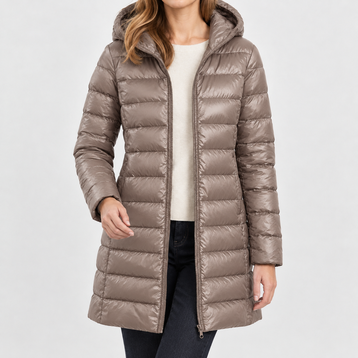 Catarina Cashmere Puffer Jacket - Khaki