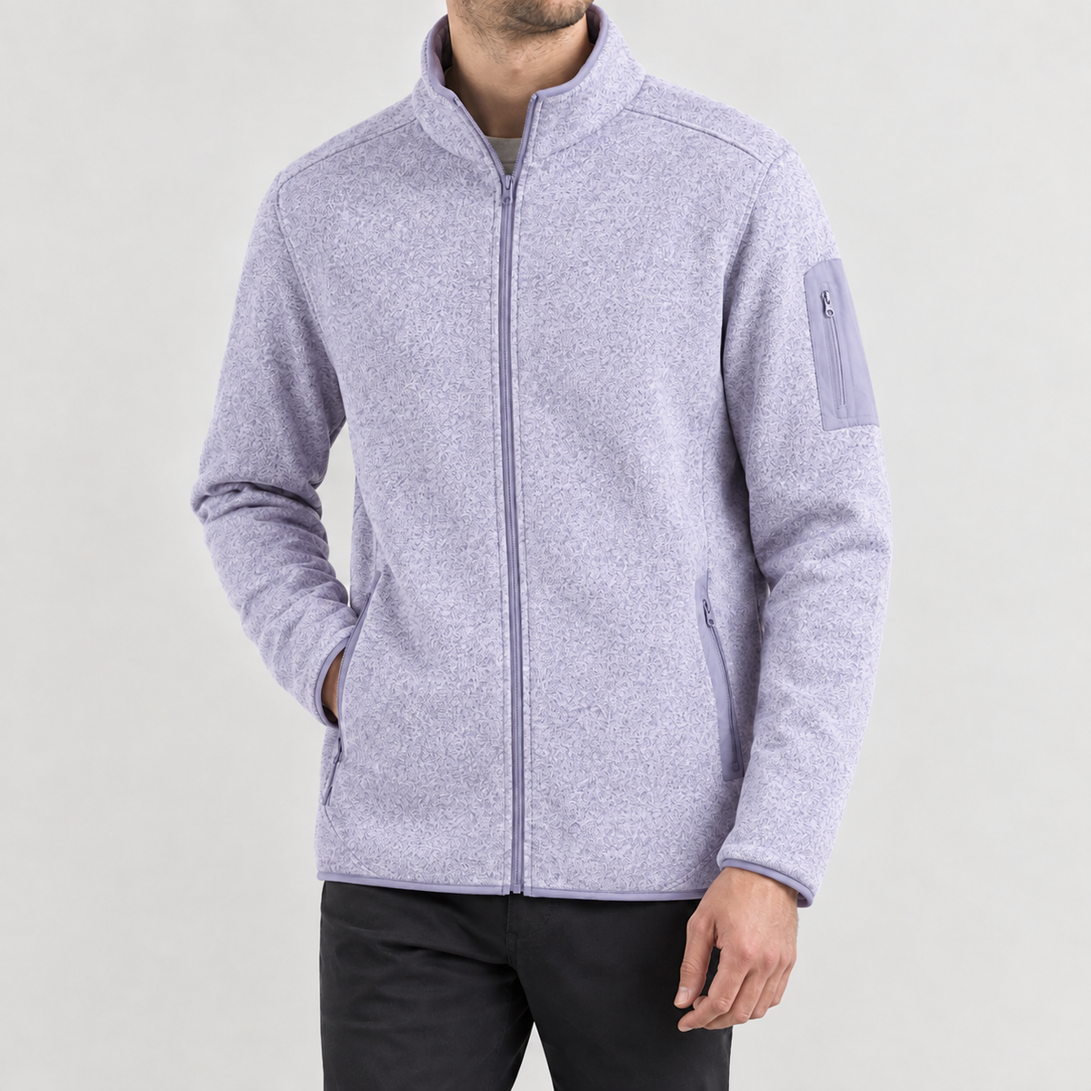 Cedric Stand Collar Jacket - Misty Purple