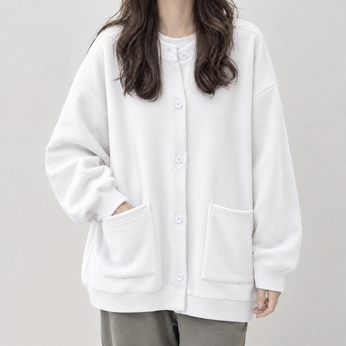 Dorien Relaxed Cardigan - White