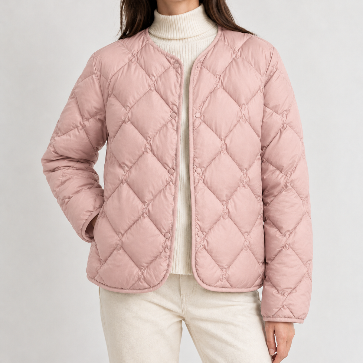 Luisella Quilted Puffer Jacket - Pink