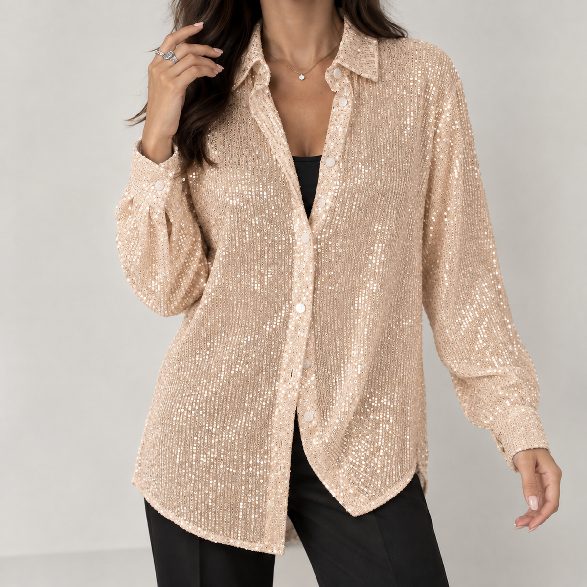 Cesaltina Sequin Shirt - Champagne