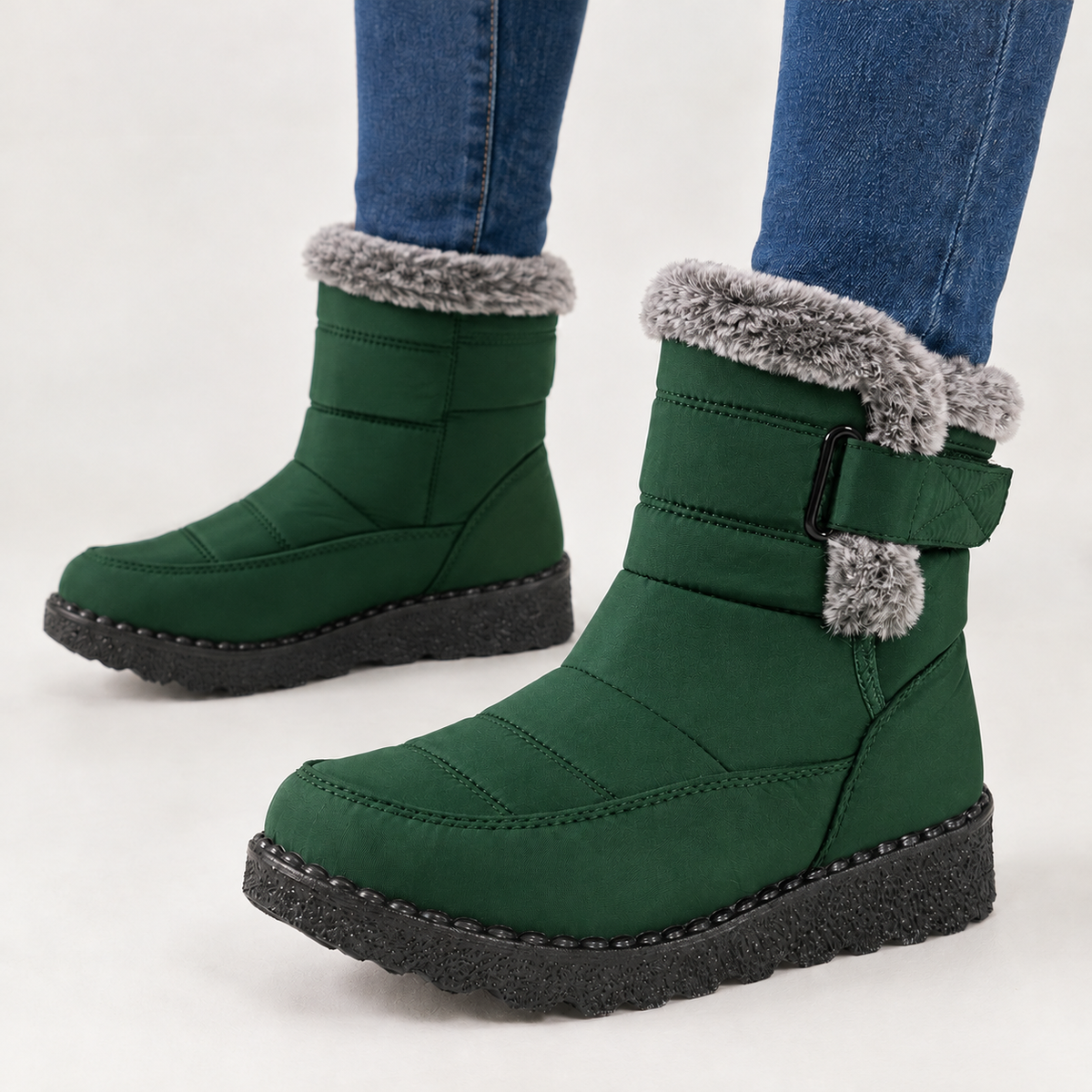 Sanremo Quilted Snow Boots - Green