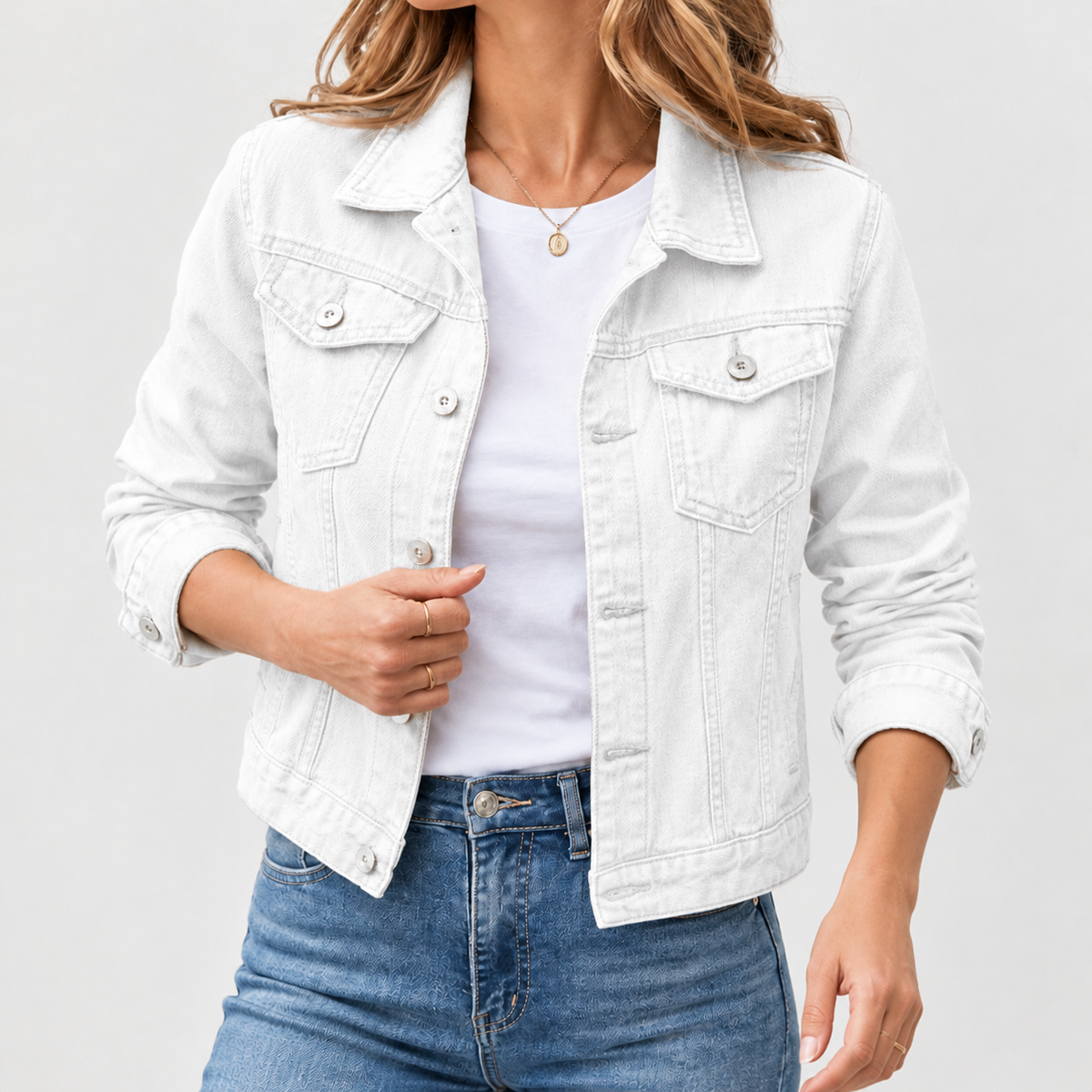 Agnethe Denim Jacket - White