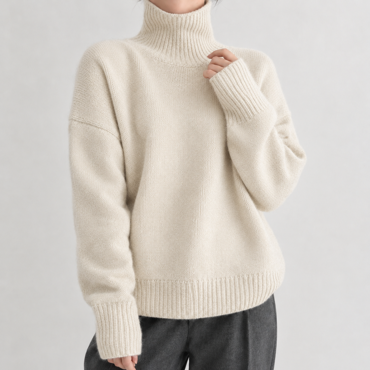Matilde High Neck Sweater - Off White