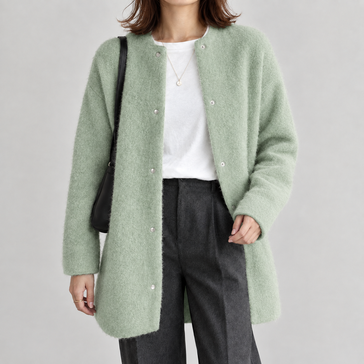 Valentina Brushed Cardigan - Light Green