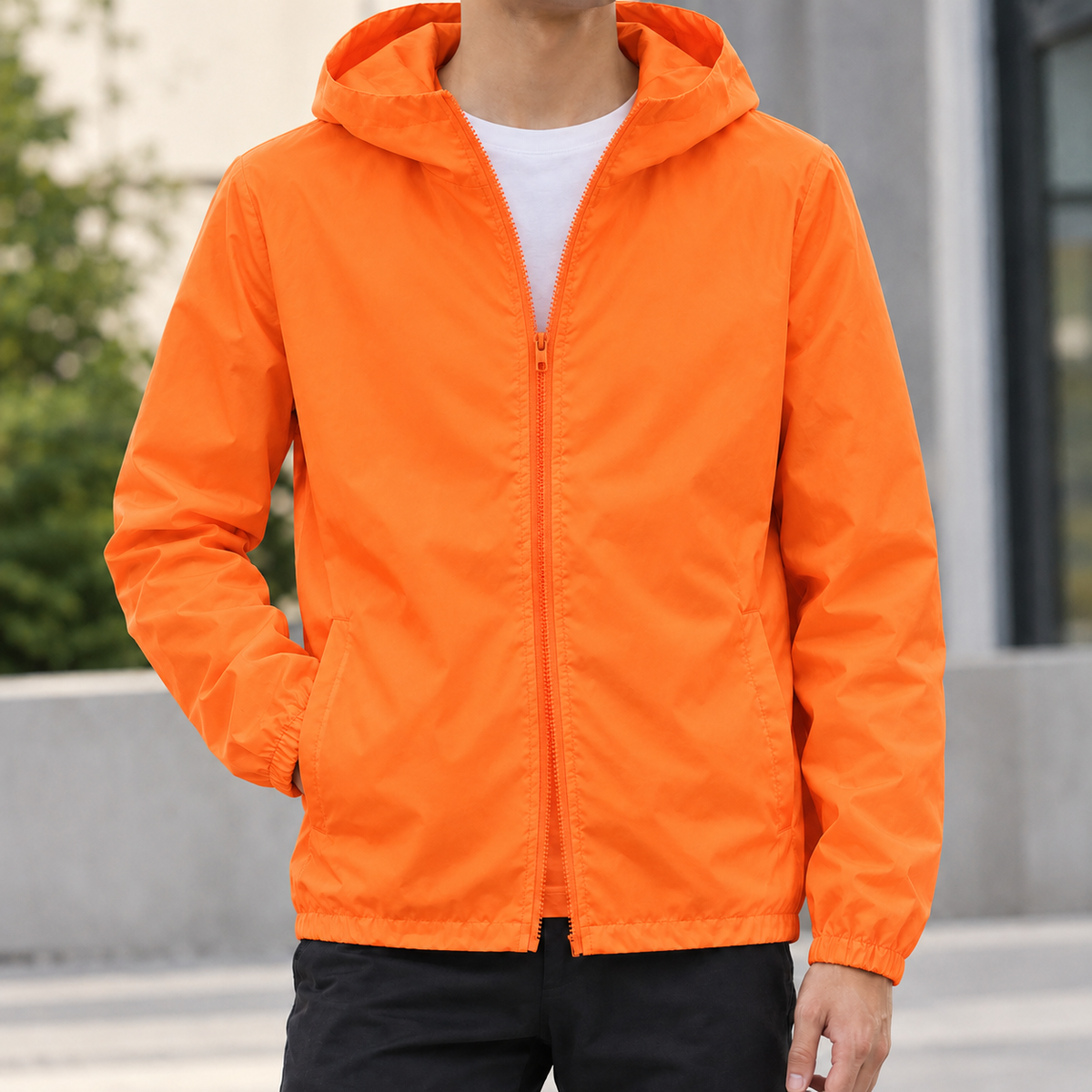 Samuel Hooded Jacket - Orange Red