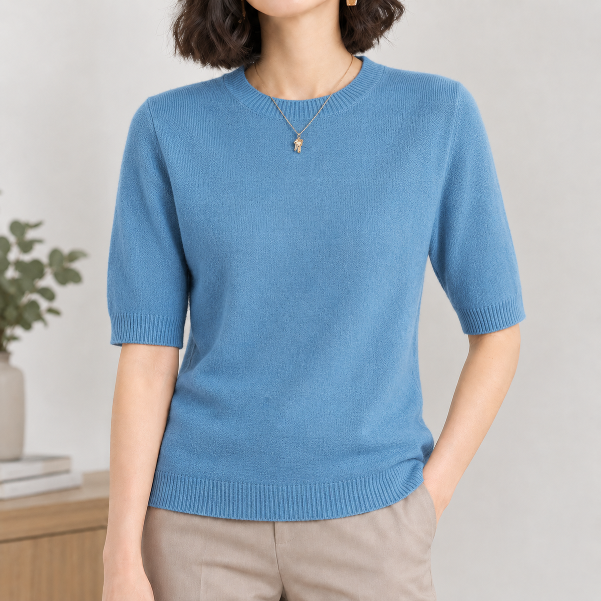 Sienna Crew Neck Sweater - Blue
