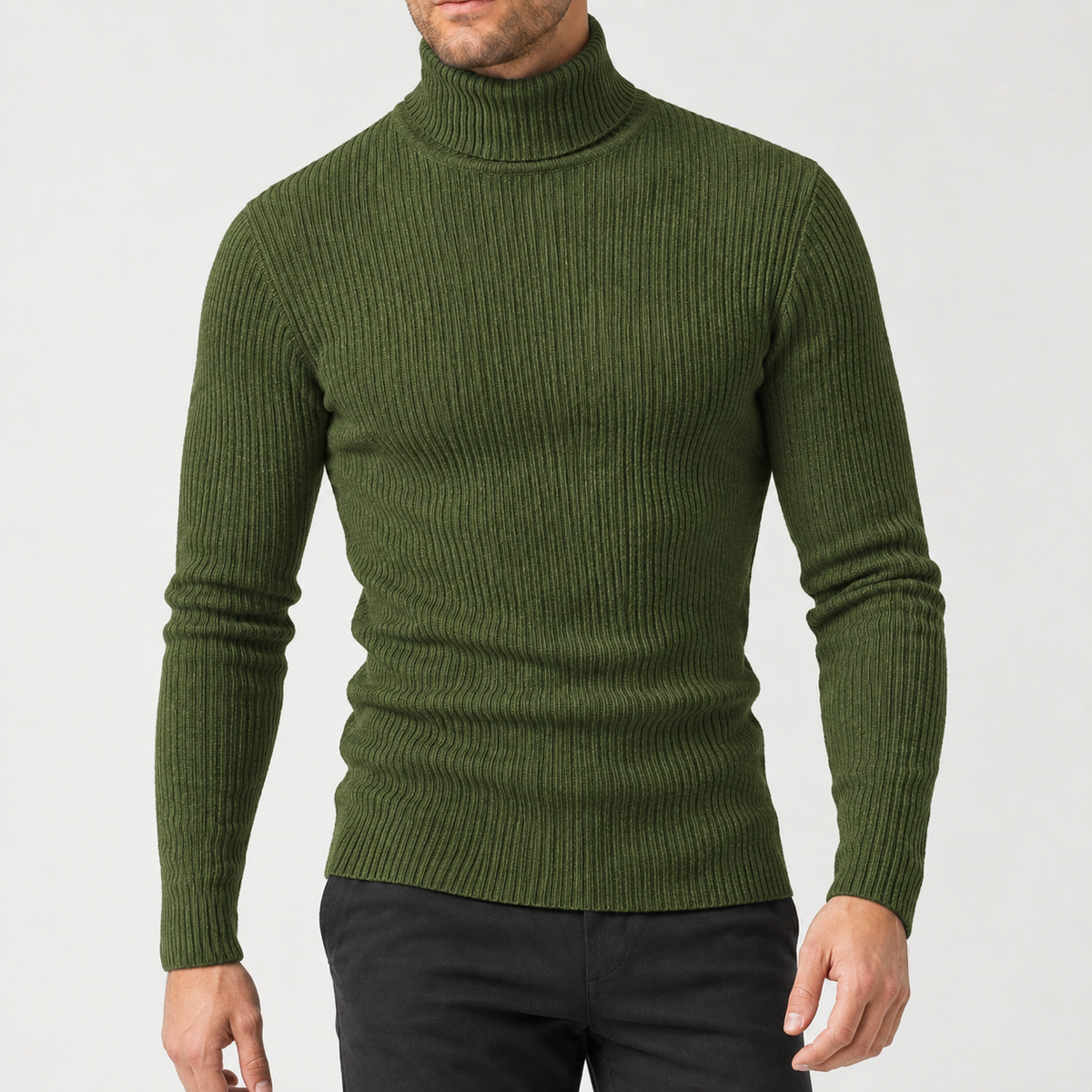 Oliver Ribbed Sweater - Army Green