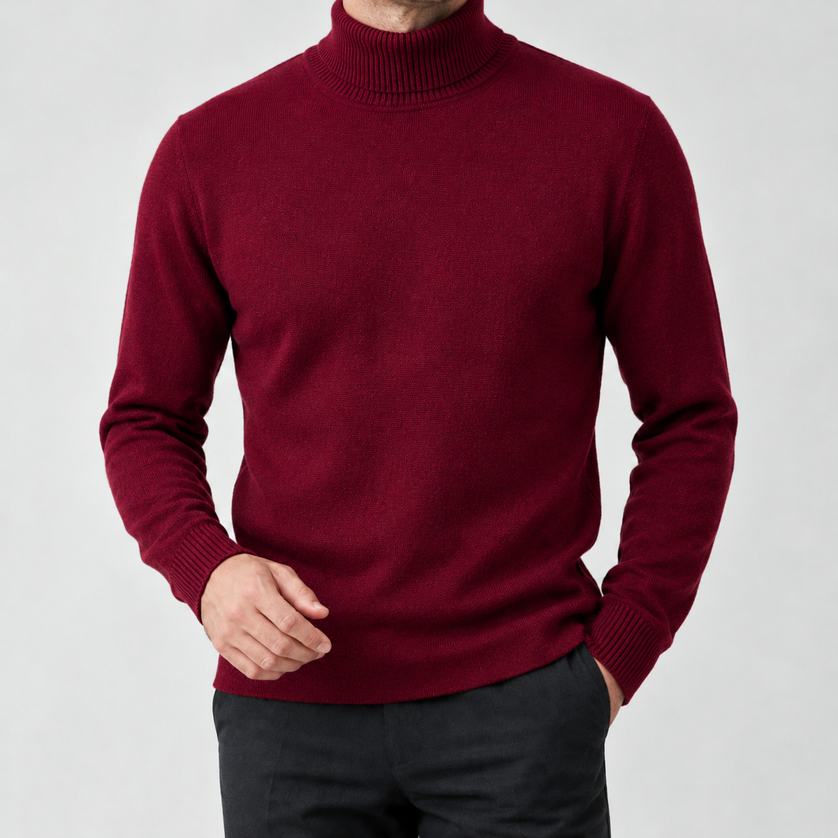 Asgrimur Turtleneck Sweater - Wine Red