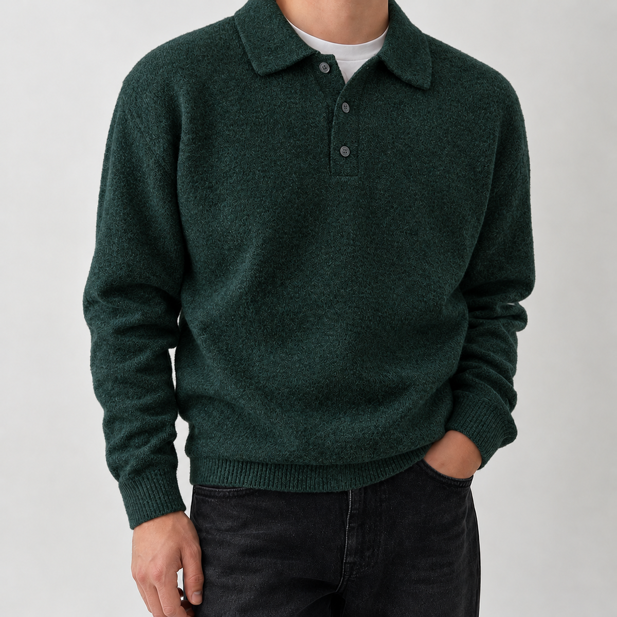 Arnaldur Polo Sweater - Dark Green